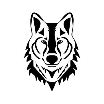 vector illustration of black wolf on a white background