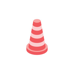 Road cone. Vector 3d isometric, color web icon, new flat style. Creative illustration design, idea for infographics.