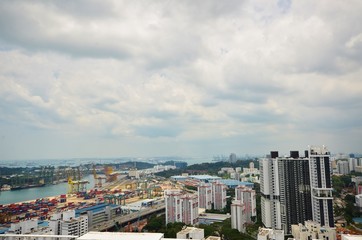 Fototapeta na wymiar Aerial view of Singapore city