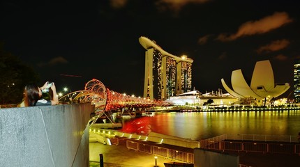 Night view of downtown Singapore