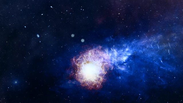 Supernova star blast in space loop animation