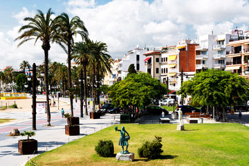 Fototapeta na wymiar Cityscape of Sitges in Spain 