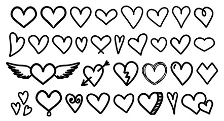 Heart. heart love vector doodle. heart outline hand drawn  icon. heart shape sketch sign. 