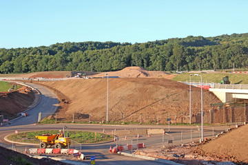 Road bypass roundabout construction