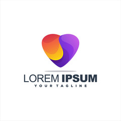 awesome gradient heart logo design