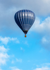 Blue hot air balloon in tourist flight