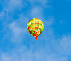 Colored hot air balloon in tourist flight