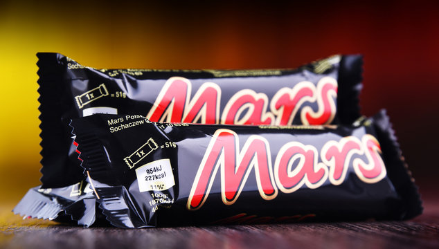 Chocolate bars of Mars, products of Mars Incorporated