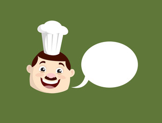 Cartoon Fat Funny Cook - with Speech Bubble