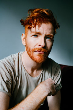 Portraits Of Young Redhead Cool Man