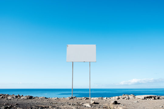 blank signboard on a natural landscape
