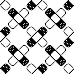 Adhesive Bandage Icon Seamless Pattern, Wound Dressing