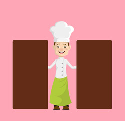 Chef - Standing with Two Boards