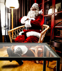 Santa Claus and table background of free space 