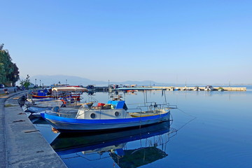 Early morning on the shores of the Greek Amvraki or Arti Gulf of the Ionian Sea