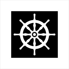 Obraz premium Ship Steering Wheel Icon, Boat, Yacht Steering Wheel