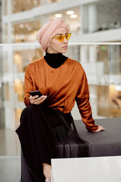 Elegant Middle-Eastern Woman Looking Away