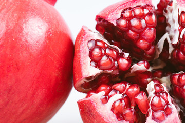 pomegranate on white isolated background