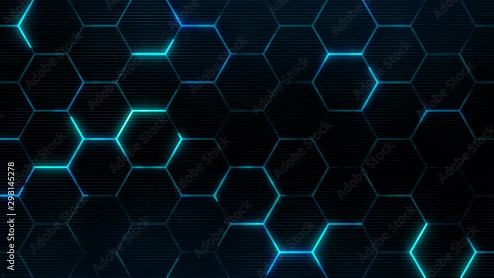 Poster abstract technology background with hexagons for futuristic concept. hexagonal sci-fi grid surface. 