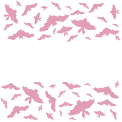 Pink halloween Template design for postcard. Vector illustration