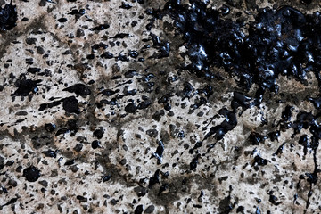 Background of dried spray of resin on an old wall painted with white paint.