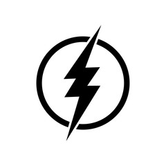 Lightning icon illustration, logo isolated on white background