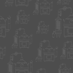 Seamless pattern with vintage distillation apparatus