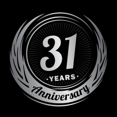 Fototapeta premium 31 years anniversary. Anniversary logo design. Thirty-one years logo.