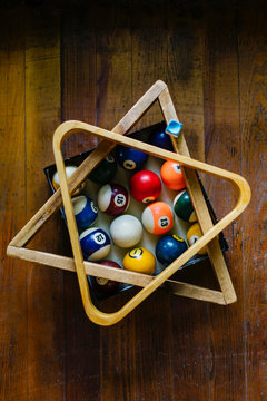 Still life of pool balls