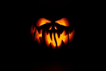 Keuken spatwand met foto Echte Jack O Lantern voor Halloween © Fox_Dsign