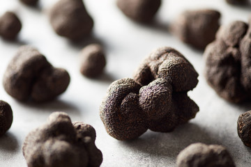 Textured aromatic black truffles