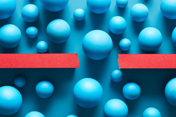 Composition of blue balls for border concept