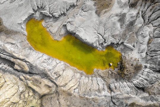 Aerial view of gypsum mine