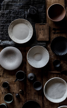 Japanese ceramics, fabrics and props