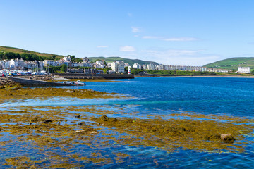 Fototapeta na wymiar Port St Mary, Purt le Moirrey located in the south of the Isle of Man