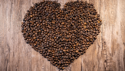 heart made of coffee beans