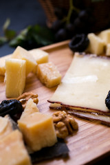 Appetizer on wooden table in restaurant