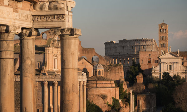Trian and Roman Forum / Ancient Ruins In Rome