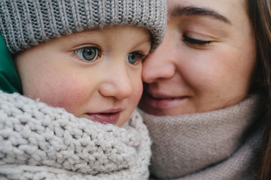 Young woman and little son