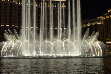 Night water game in the fountain