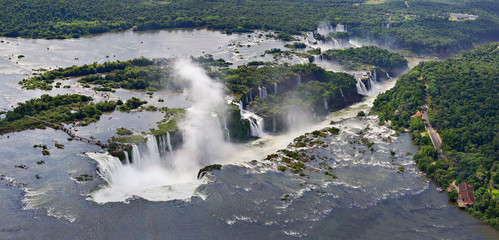 Aerial view of Iguazu falls