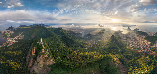 Aerial view of Christ the Redeemer in Rio de Janeiro
