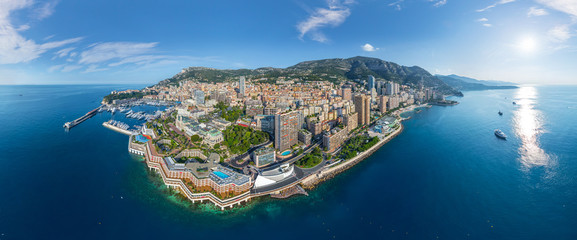 Panoramic Aerial View Monaco Cityscape