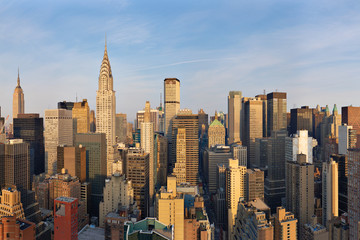 Aerial view of Chrysler Building in Manhattan, New York, USA