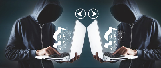 hacker steals money and sends money from the account