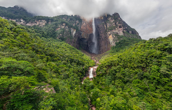 Panoramic aerial view of Angel Falls, Venezuela