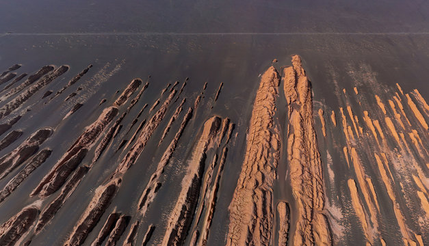 Aerial view of Dunhuang Yardang National Geopark, China
