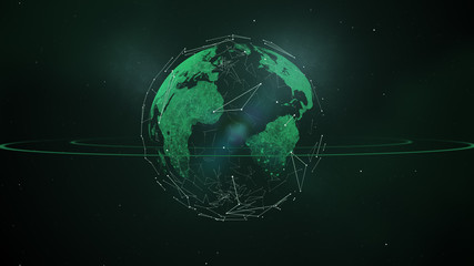 Blockchain and global business concept.