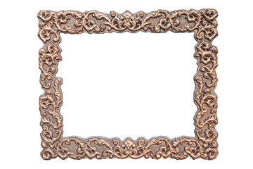 Wide vintage frame, blank on white background