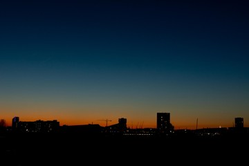 sunset over city, Amsterdam 